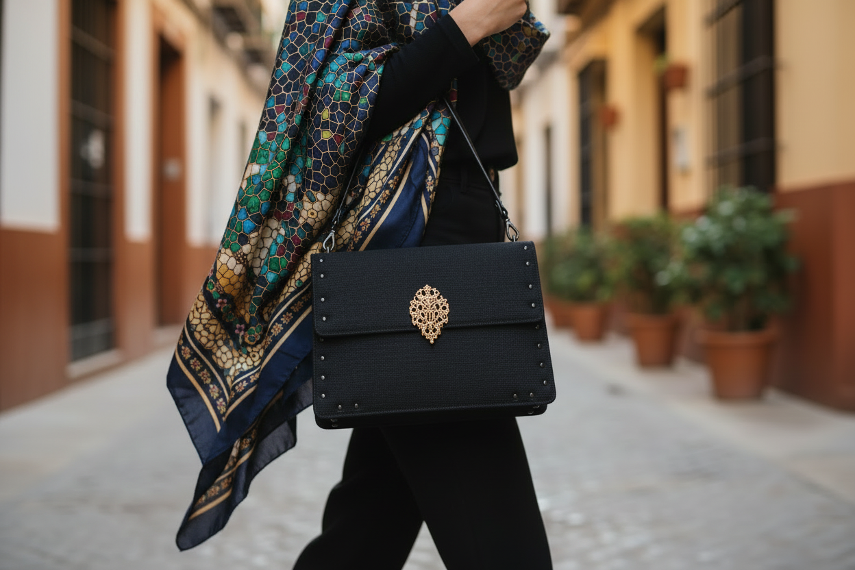 Imagen de complementos con bolso de tela