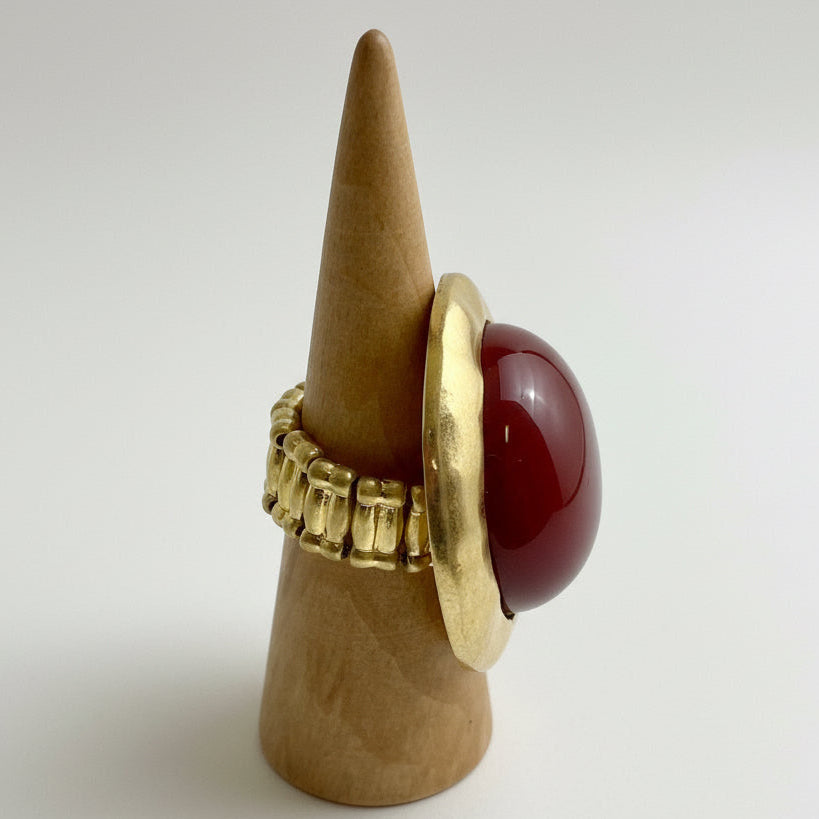 Anillo Maxi Botón burdeos | Reinas by Stravaganzza Moda