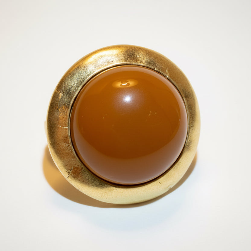 Anillo Maxi Botón camel | Reinas by Stravaganzza Moda