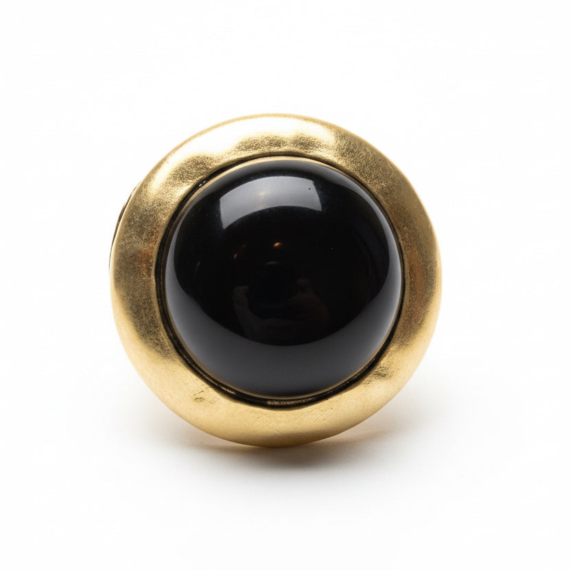 Anillo Maxi Botón negro | Reinas by Stravaganzza Moda