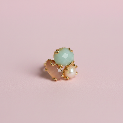 Anillo piedras combinadas