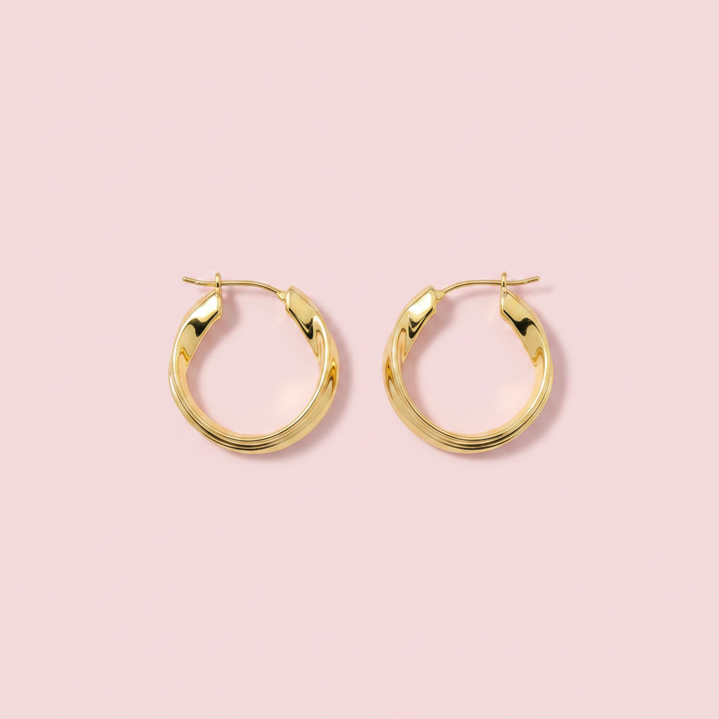 Argollas trenzadas doradas