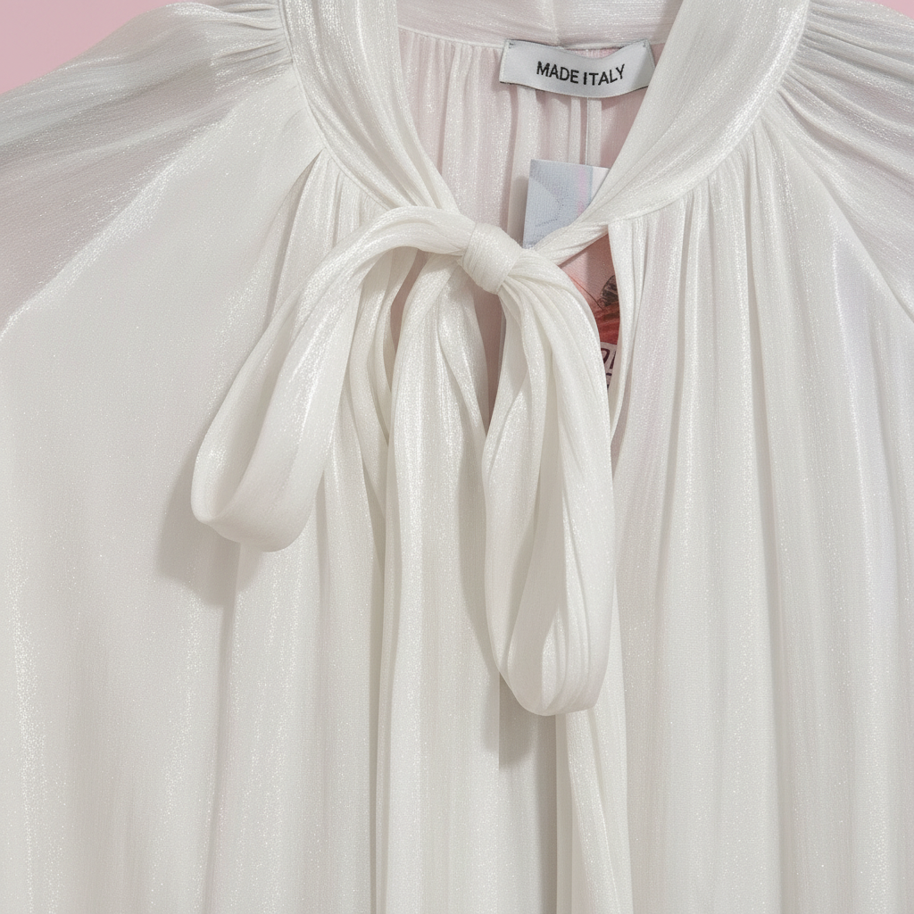 Blusa blanca detalle lazo