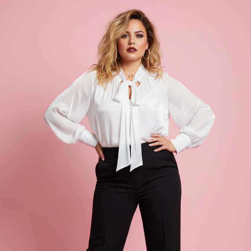 Blusa blanca modelo Paqui estudio