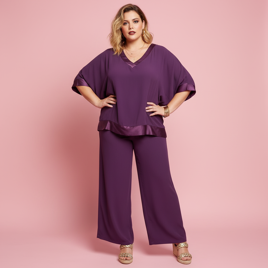 Blusa Khamsin Morado - Paqui conjunto morado fondo rosa