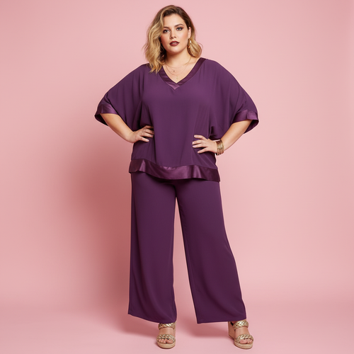 Blusa Khamsin Morado - Paqui conjunto morado fondo rosa
