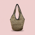 Bolso crochet fondo rosa