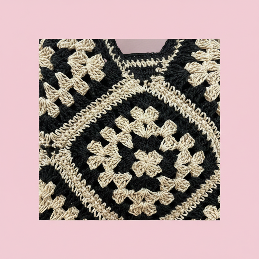 Bolso crochet granny - detalle