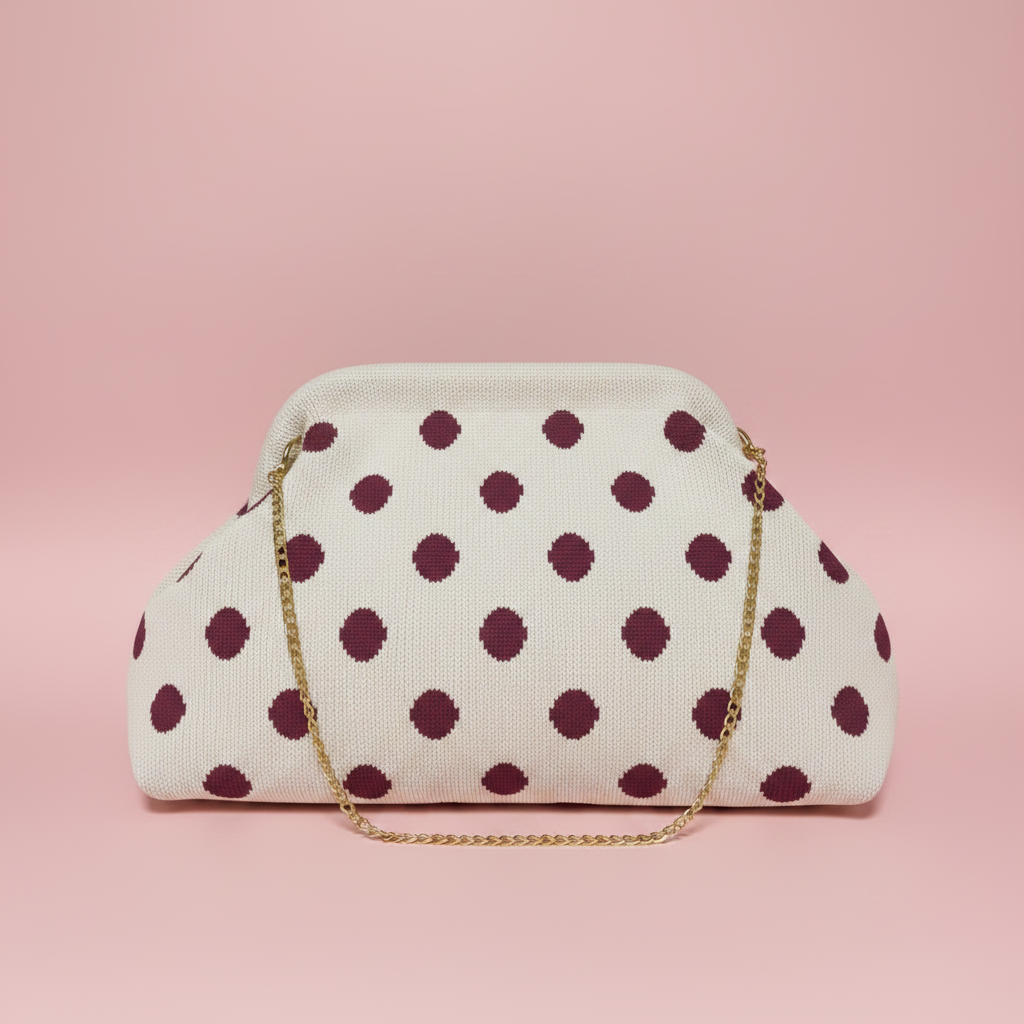 Bolso Lola Lunares Crudo Granate
