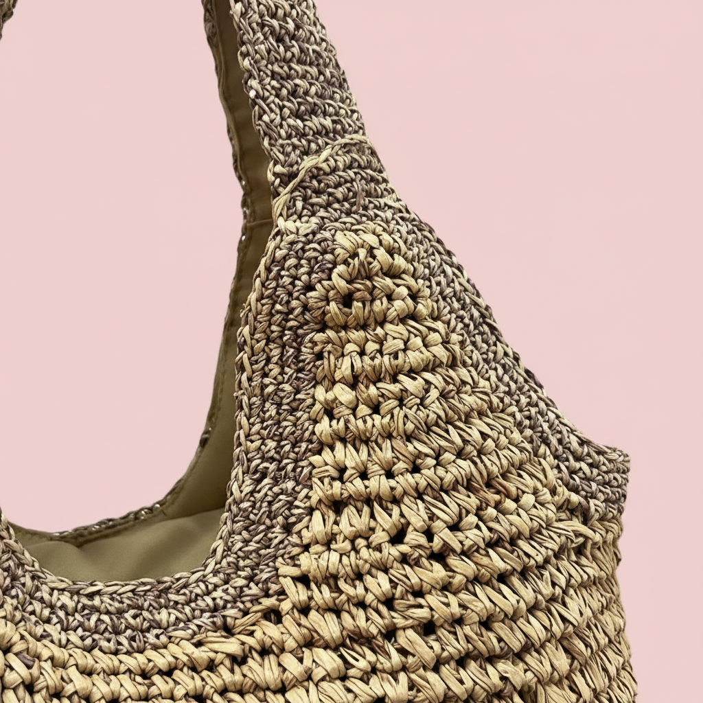 Bolso rafia - detalle textura