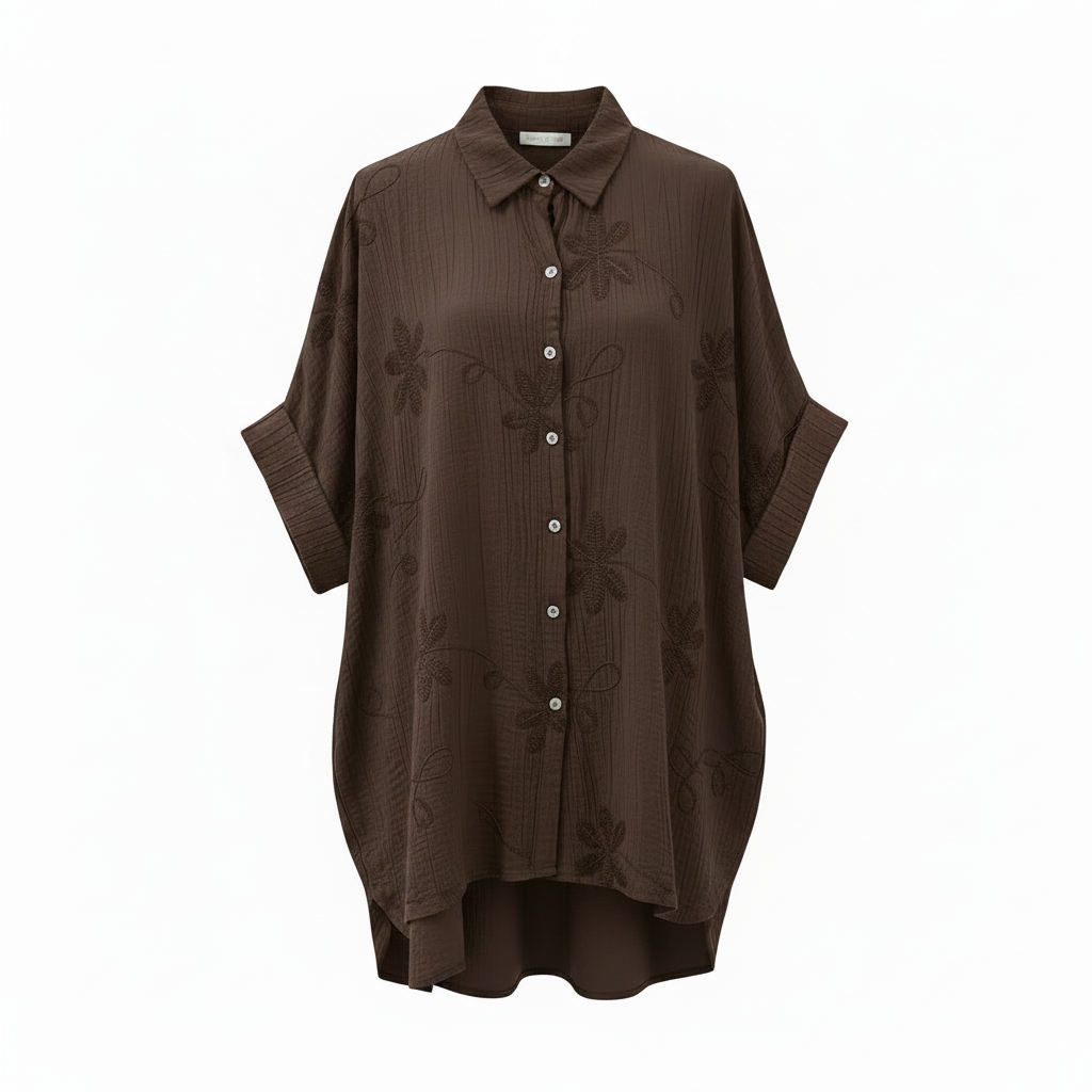 Camisa chocolate fondo blanco