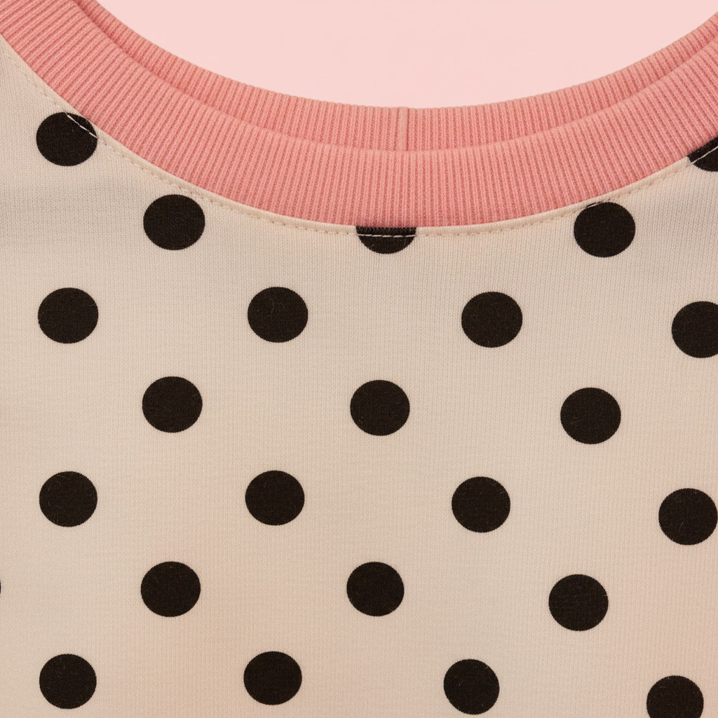 Camiseta Polka Blanca detalle