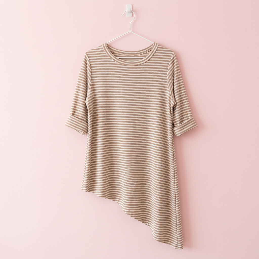 Camiseta Sesgo camel y beig