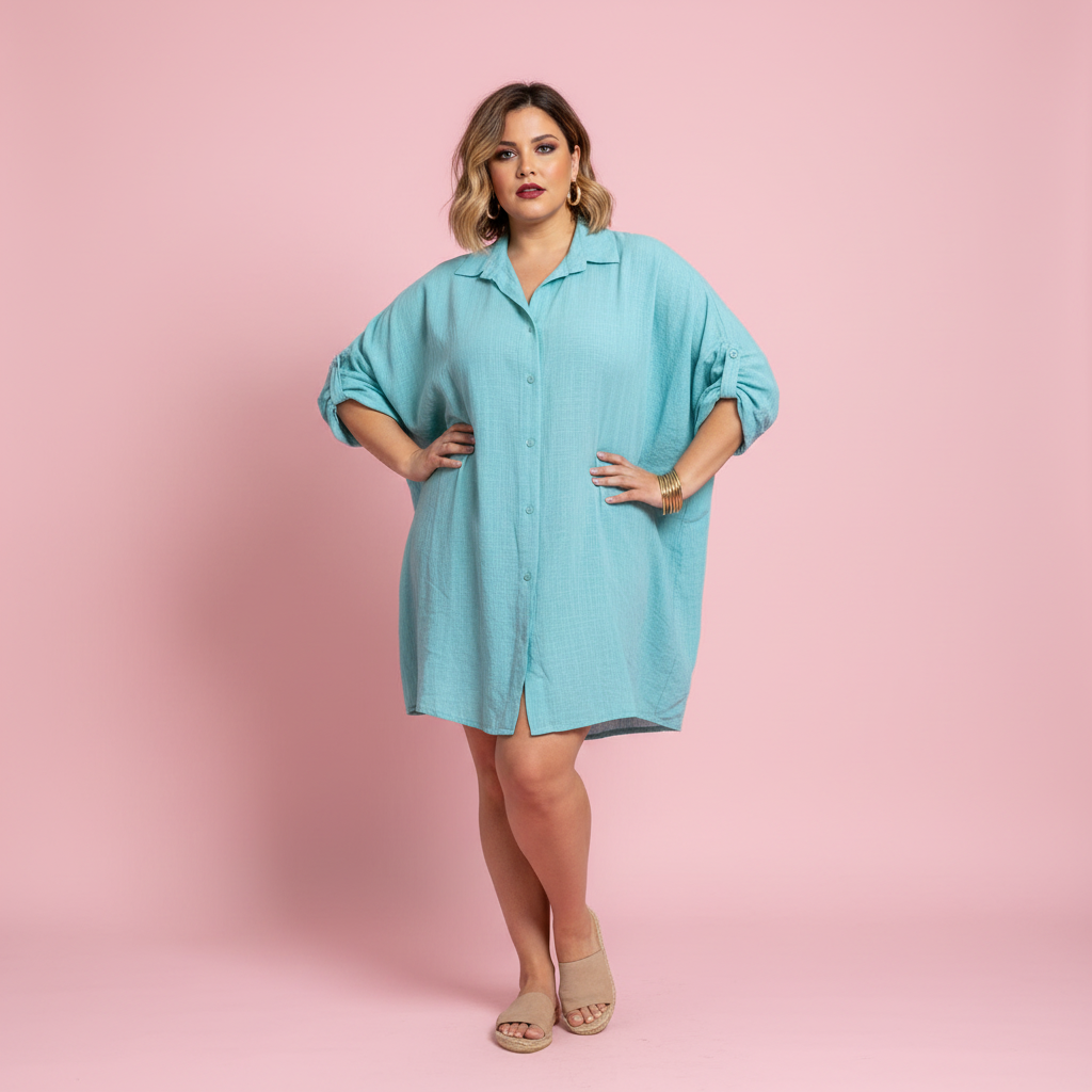 Camisola Jungle Turquesa - Modelo Paqui