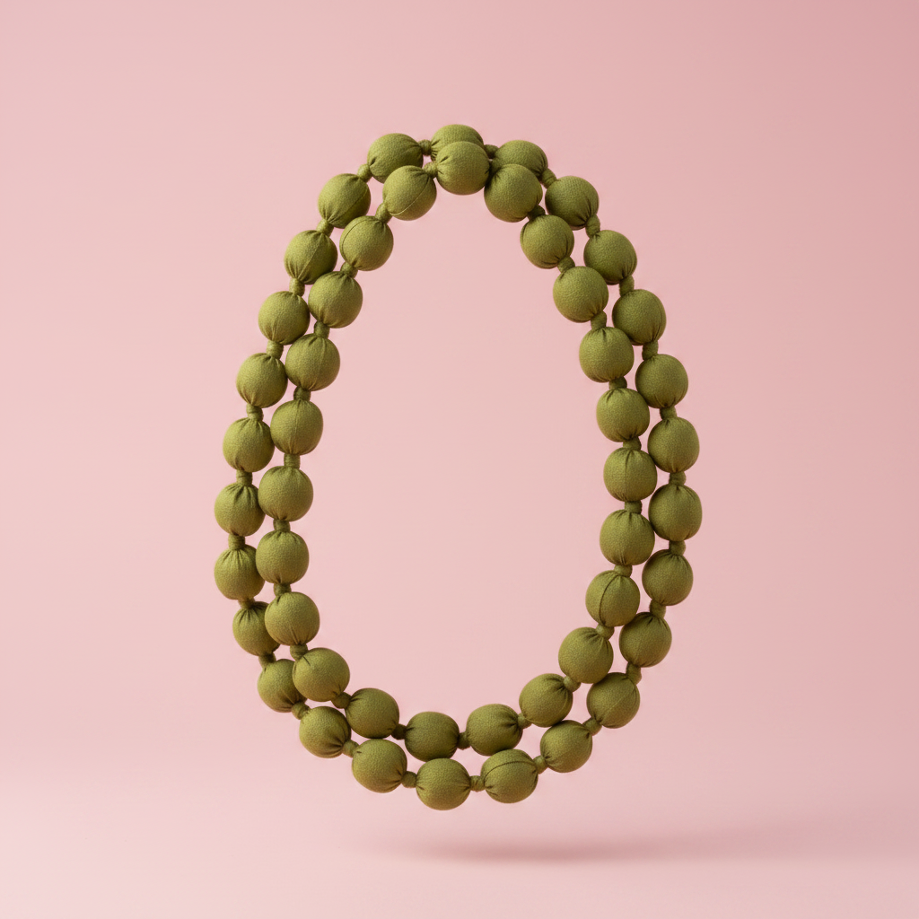 Collar Bolas Fabric - Verde Oliva sin cierre