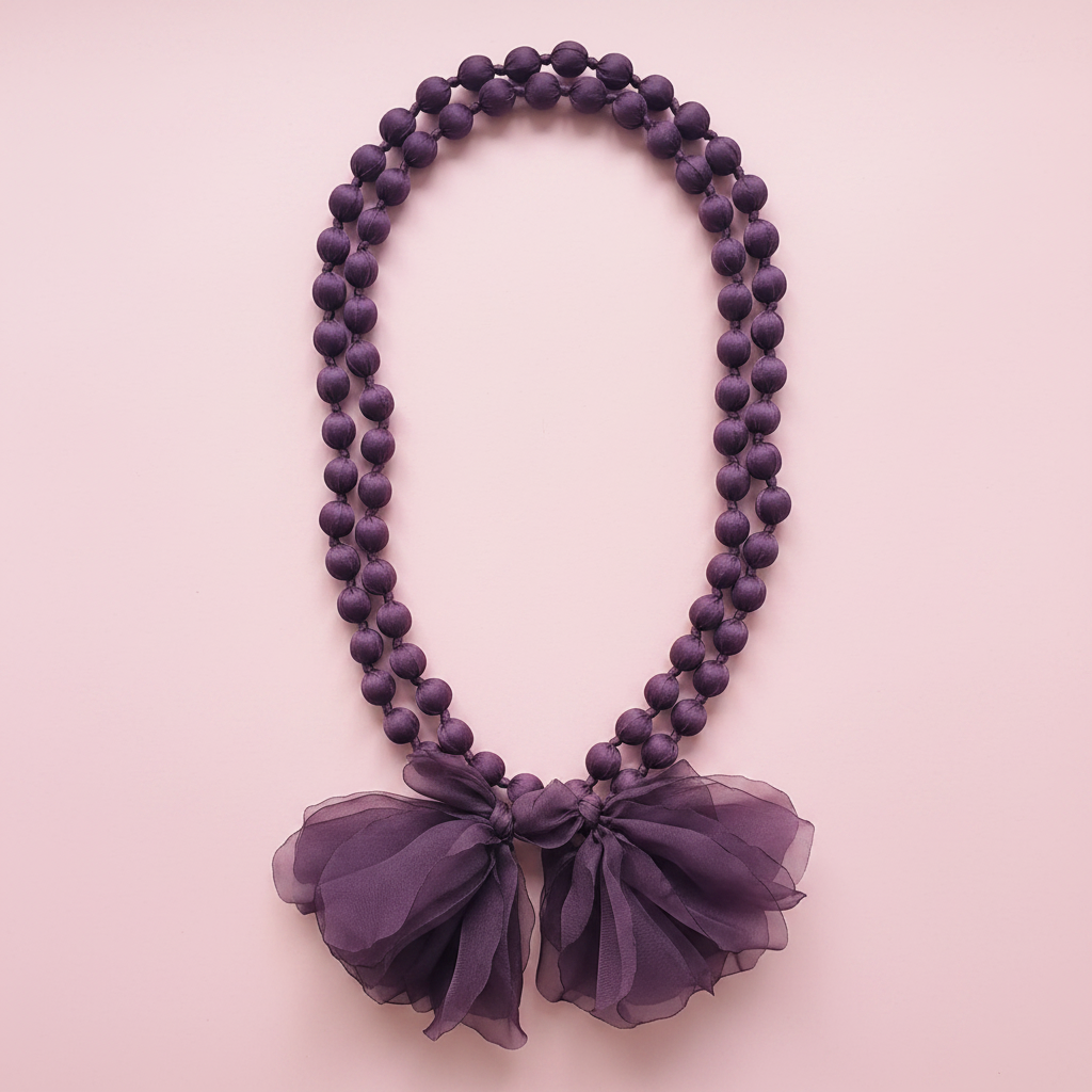 Collar Camelia Berenjena