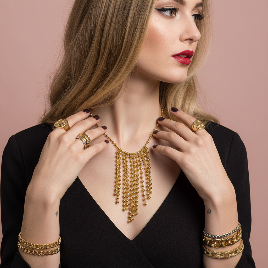 Collar Cascada Dorada| Reinas by Stravaganzza Moda