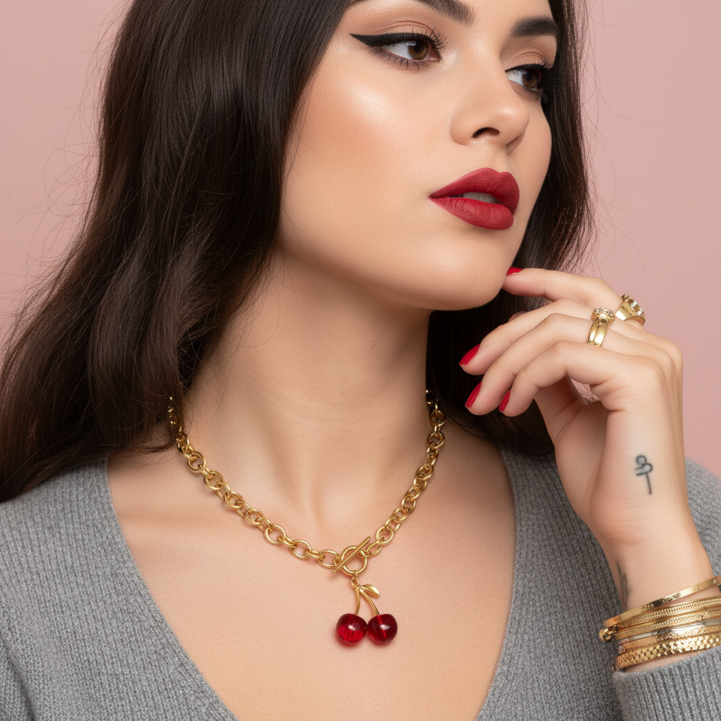 Collar Cherry | Reinas by Stravaganzza Moda