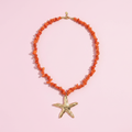 Collar coral naranja estrella de mar