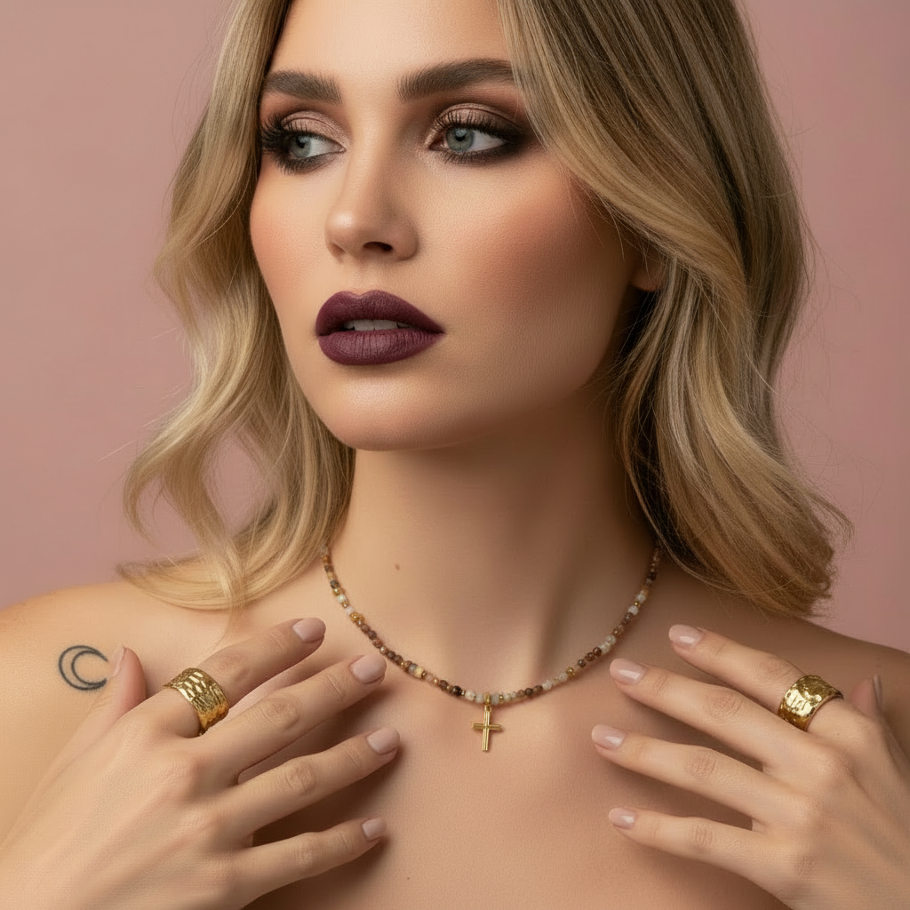 Collar Cruz Divina | Reinas by Stravaganzza Moda