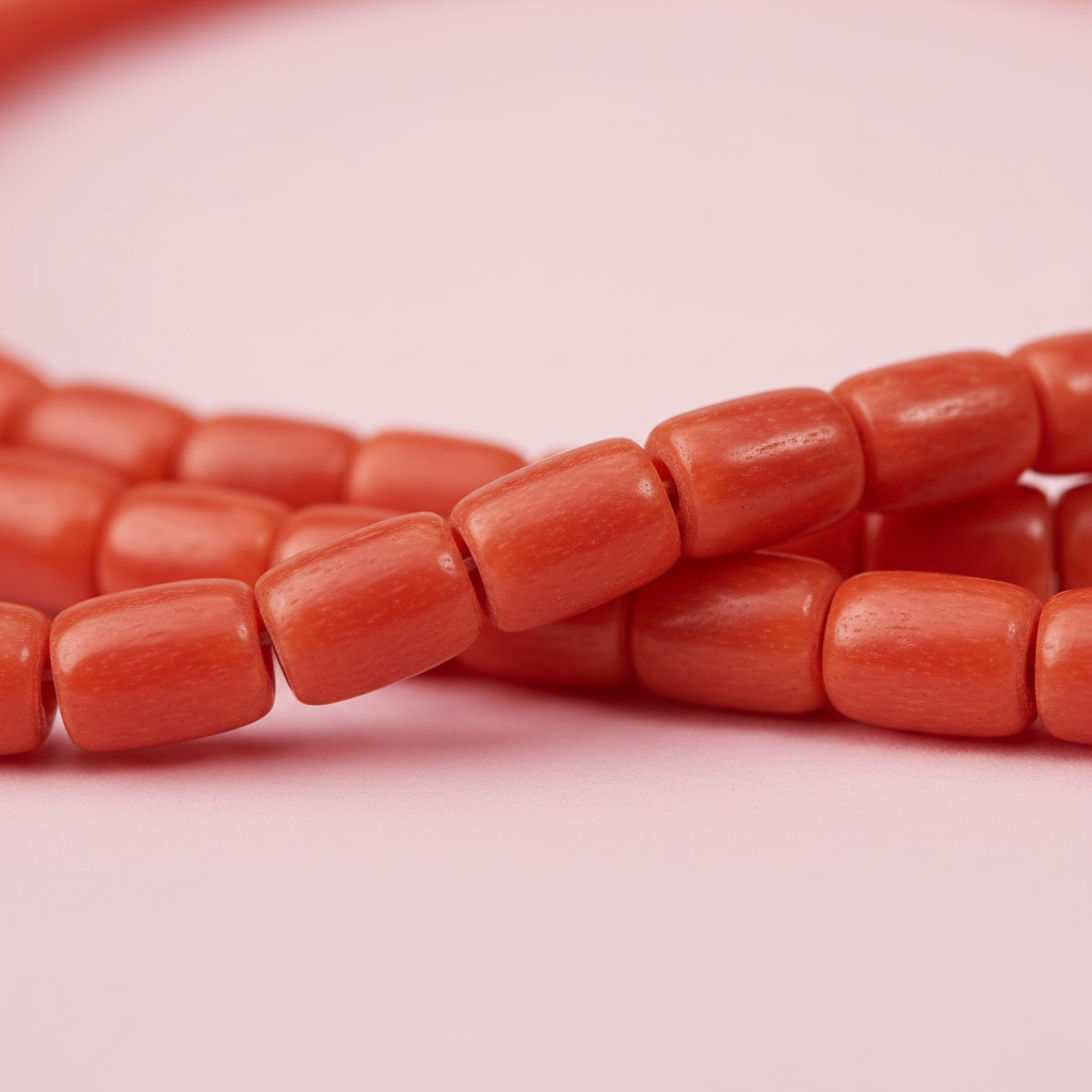Collar cuentas naranja detalle