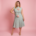 Collar Dahlia Rosa Nude - Paqui vestido midi lunares tacones