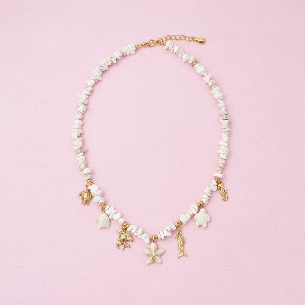 Collar fondo rosa