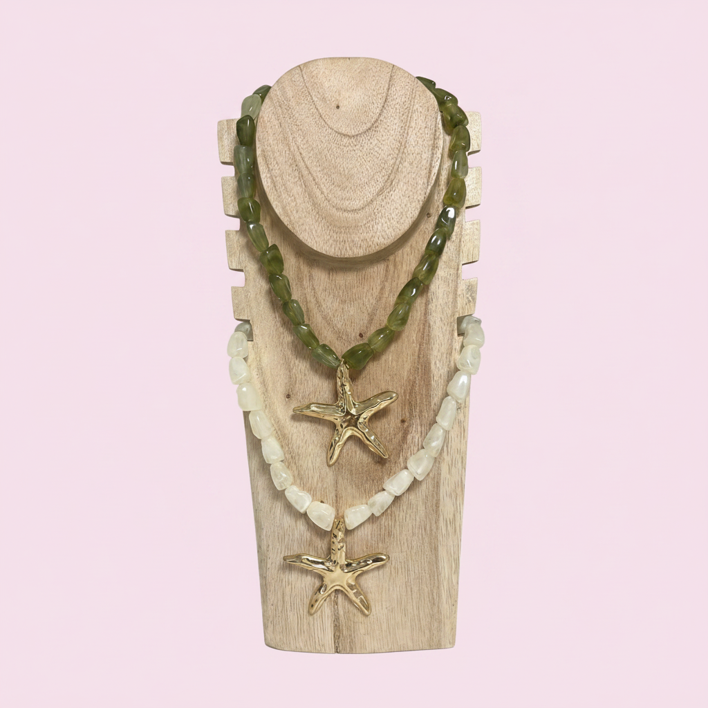 Collar Neptuno Marfil fondo rosa