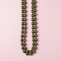 Collar Satén Verde Oliva largo vertical