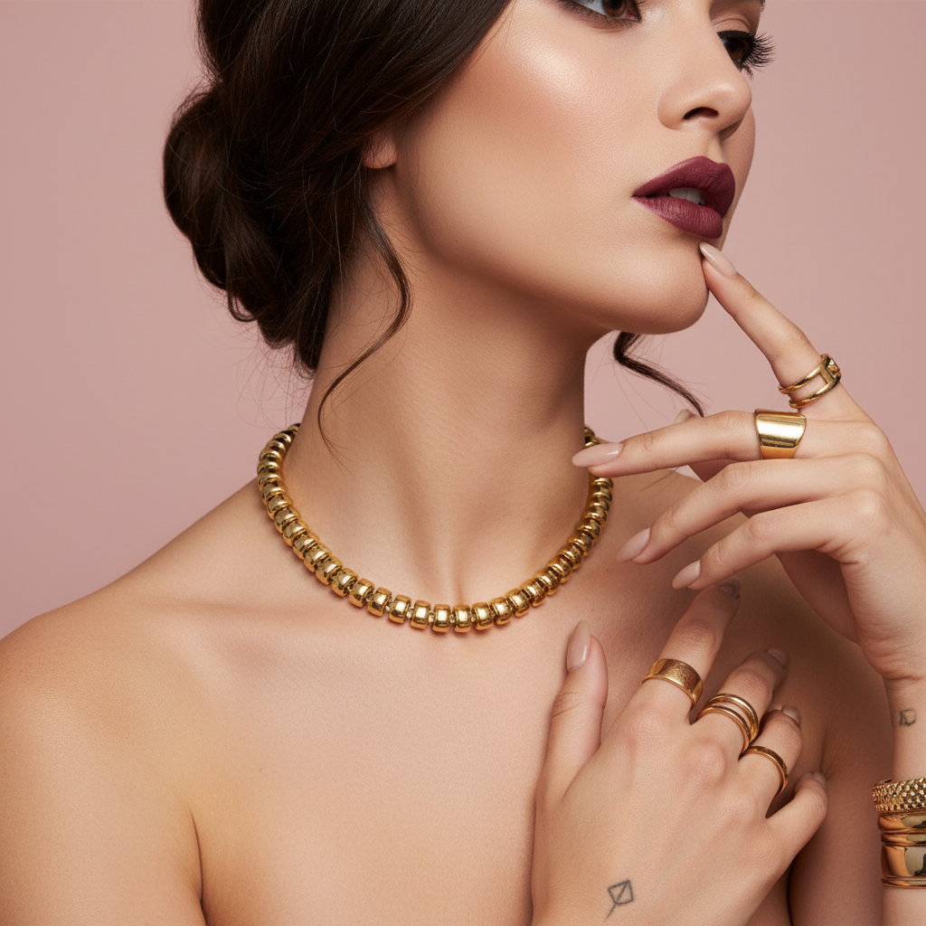 Collar Troquel Dorado | Reinas by Stravaganzza Moda