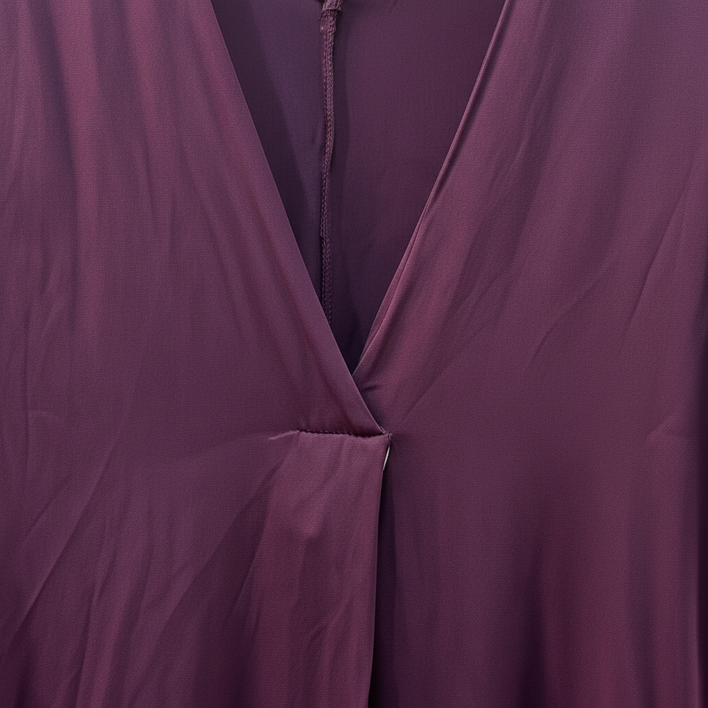 Detalle vestido berenjena