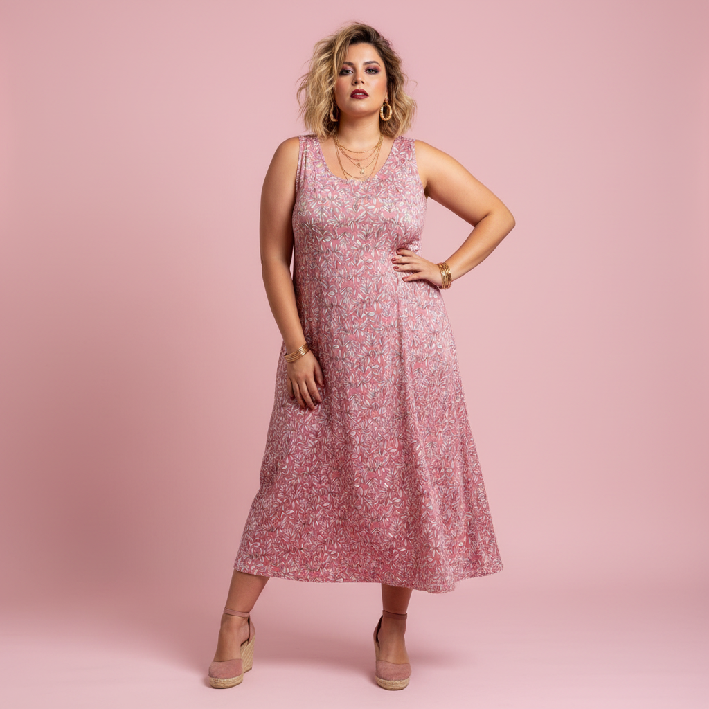 Foto 1 - Modelo Paqui fondo rosa estudio