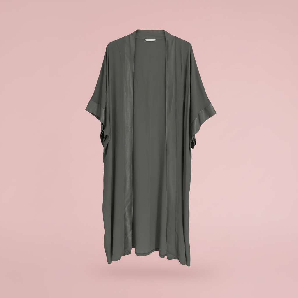 Foto 2 - Kimono solo, antracita, fondo rosa
