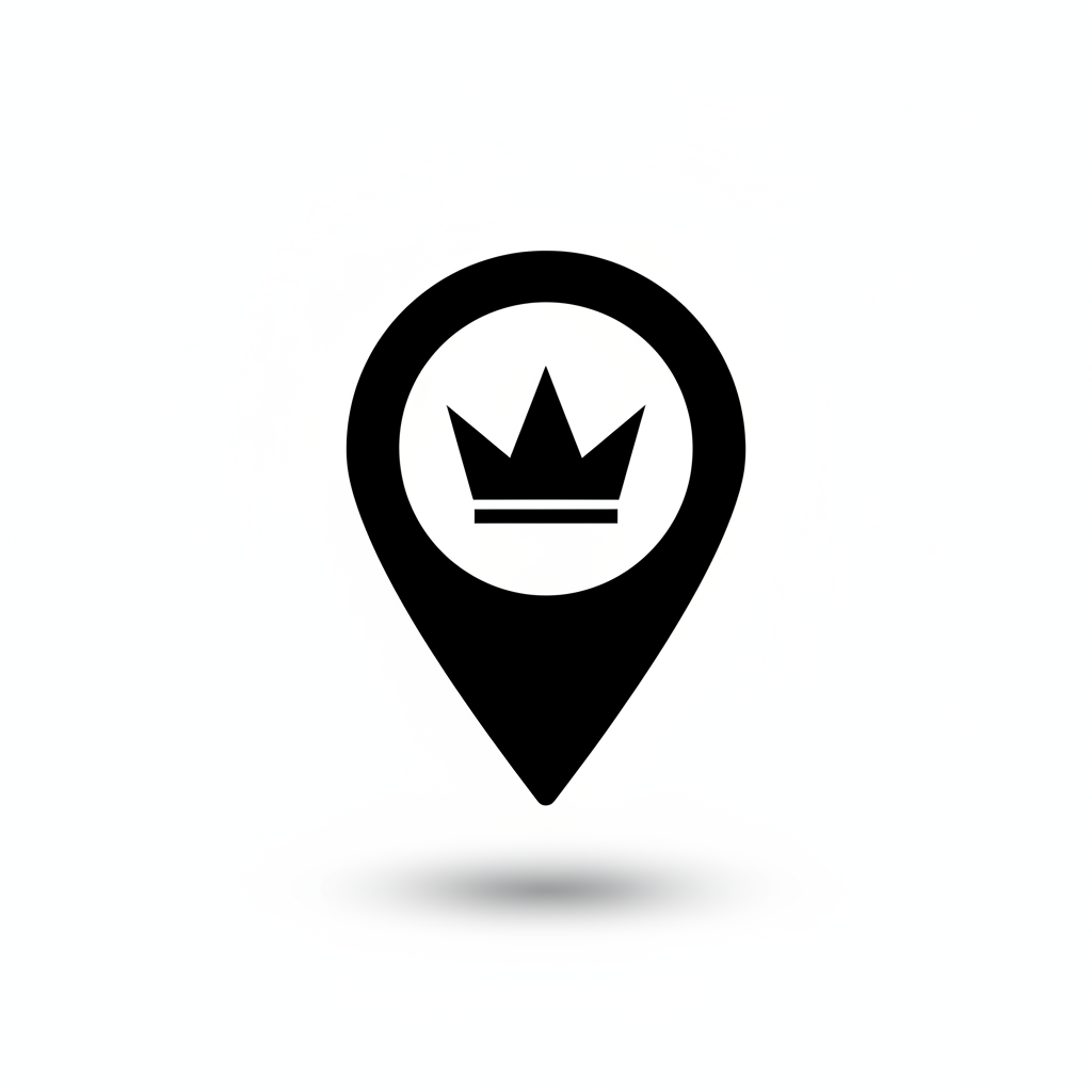 Icono Localización Tienda - Pin con Corona de Tres Picos