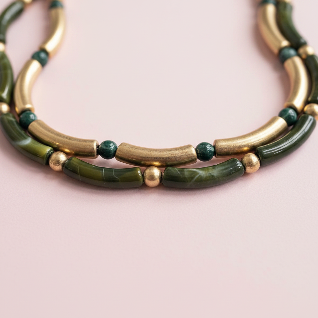 Collar Bambú Verde