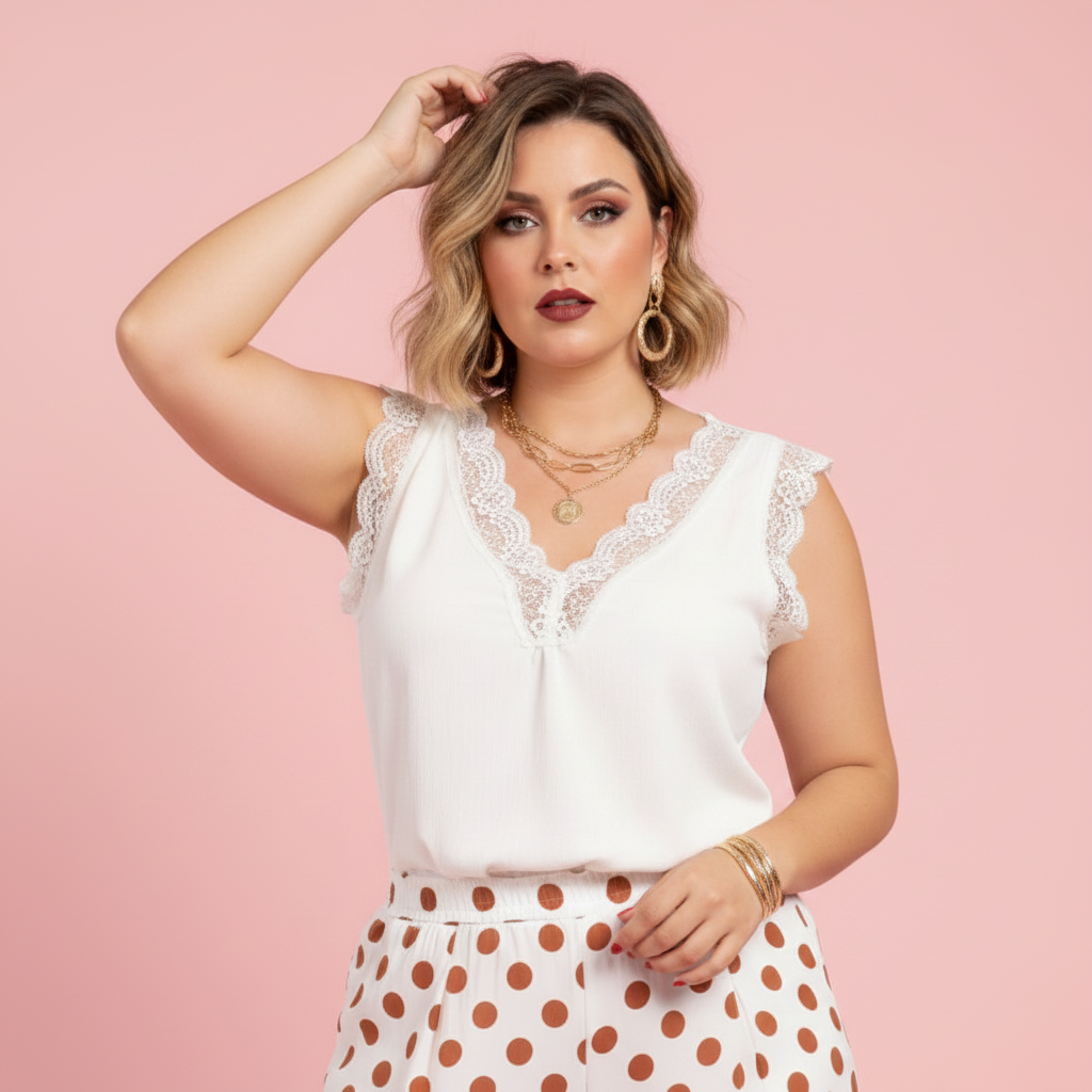 Lencera Mimi Blanca - pose diferente