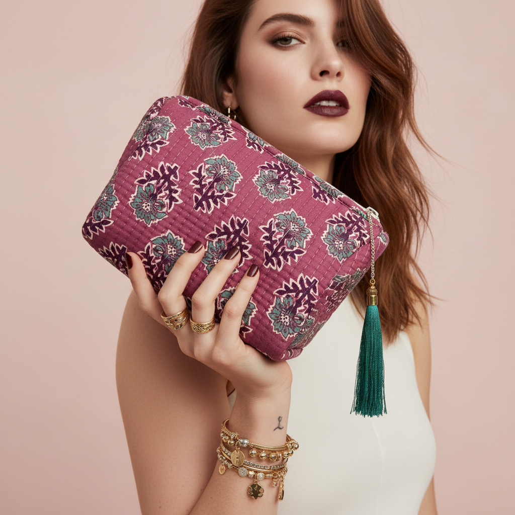 Neceser Damasco frambuesa | Reinas by Stravaganzza Moda