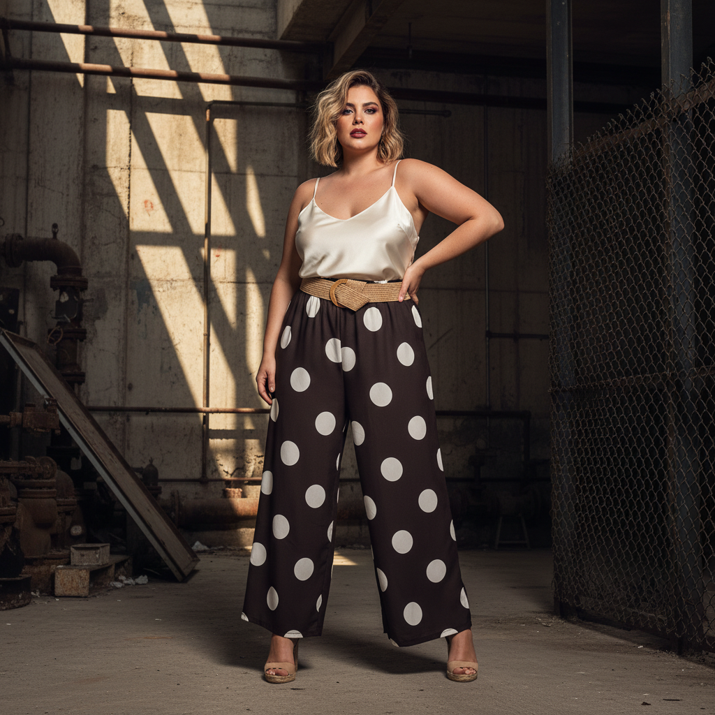 Pantalón Lunares Pop Marrón - Urbana exterior lencera marfil