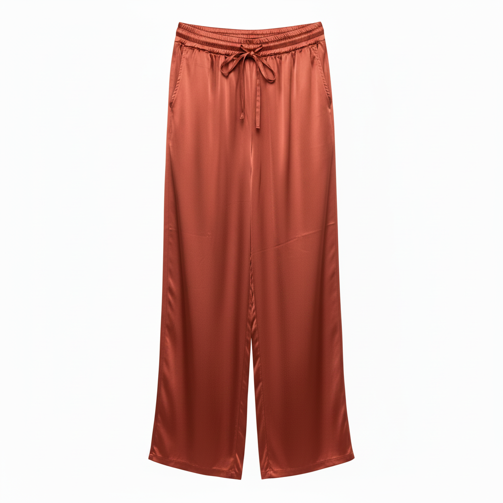 Pantalón Luxe - Teja terracota anaranjado intenso fondo blanco