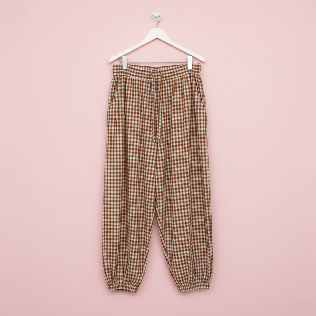 Pantalón Vichy Marrón percha