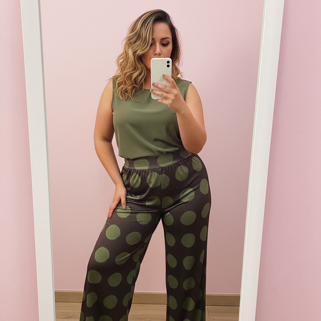 Paqui Espejo - Palazzo Verde + blusa verde