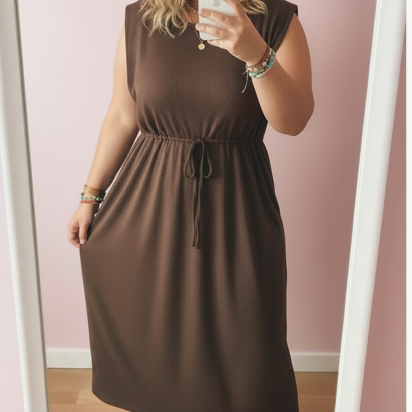 Paqui Espejo Vestido Espresso amplio