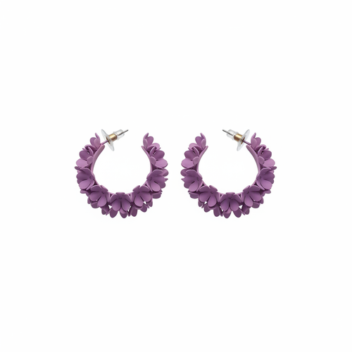 Pendientes Floralía Lila - Fondo Blanco