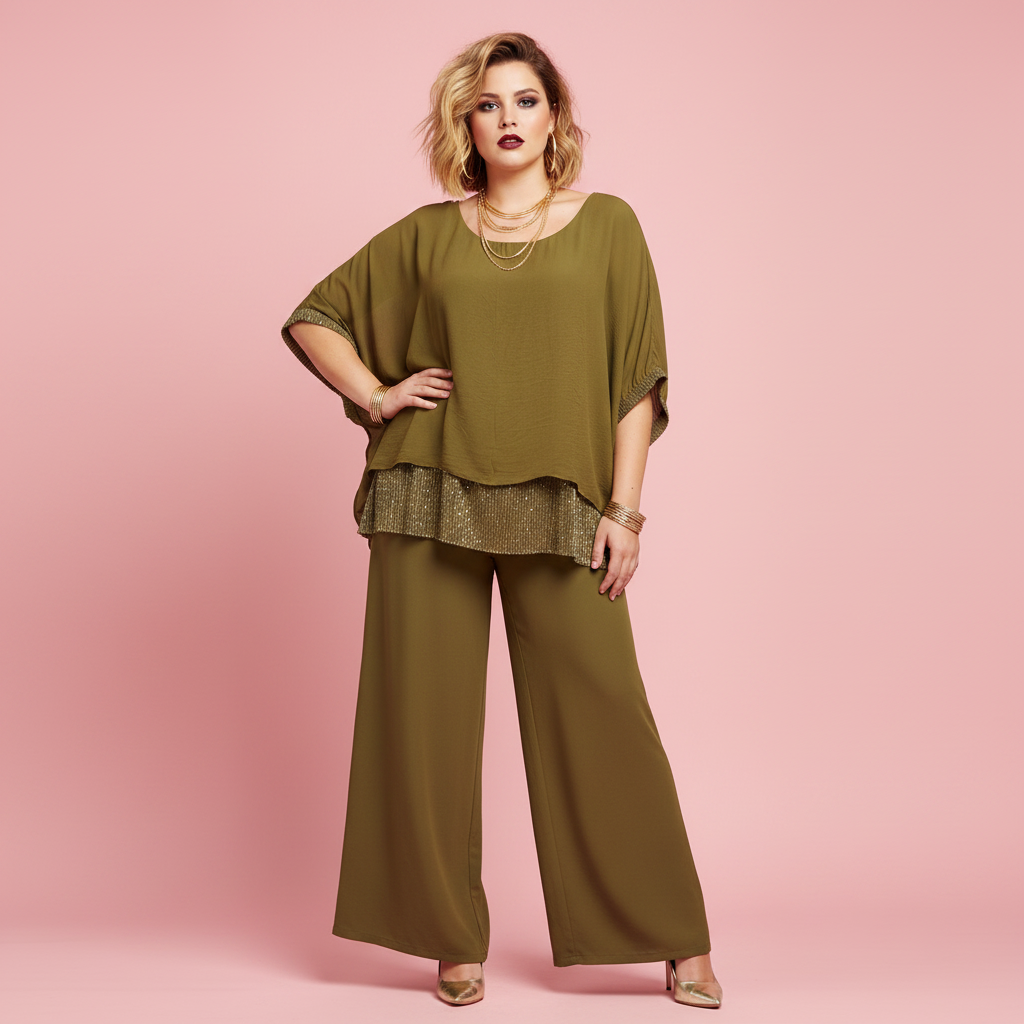 Total look mostaza palazzo