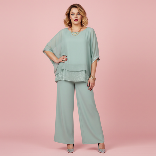 Total look verde menta palazzo