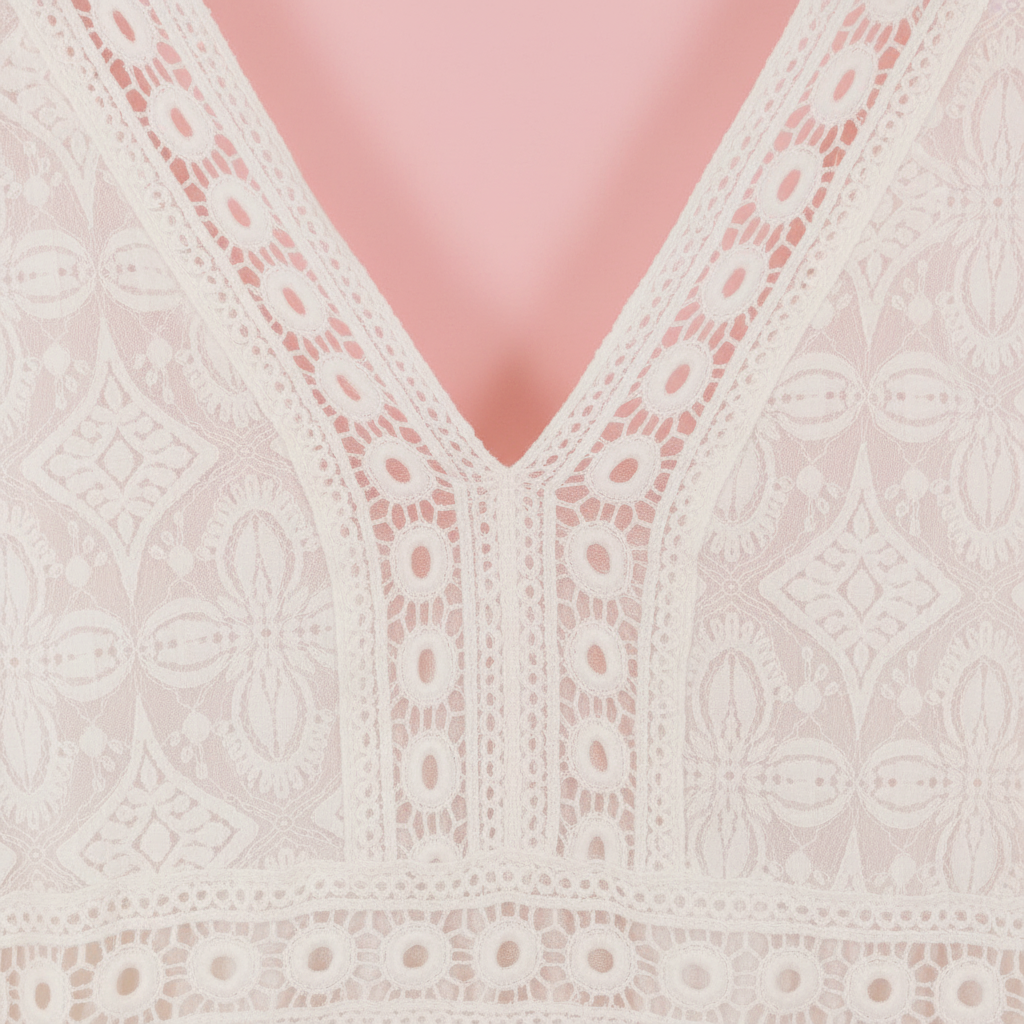 Vestido blanco detalle bordado