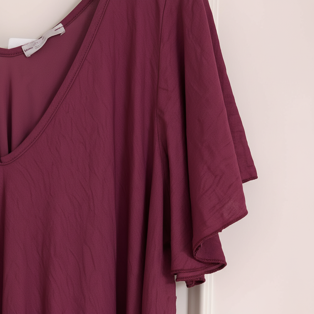Vestido Borgoña Burdeos - Detalle