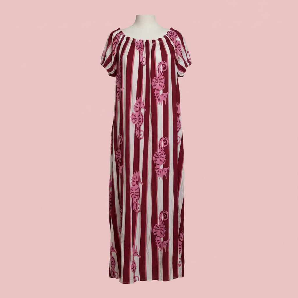 Vestido Caballito - Rosa burdeos