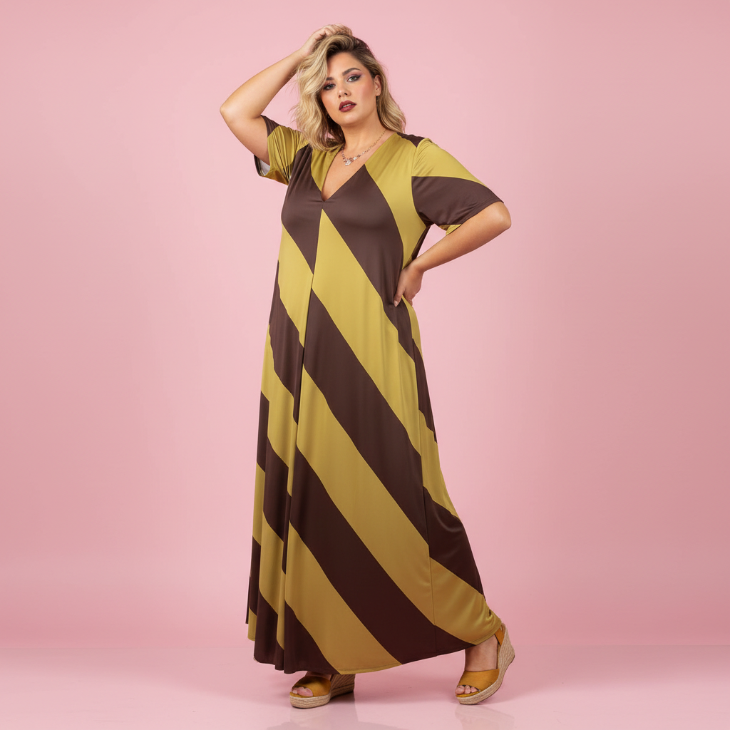 Vestido Cacao - Modelo Paqui fondo rosa