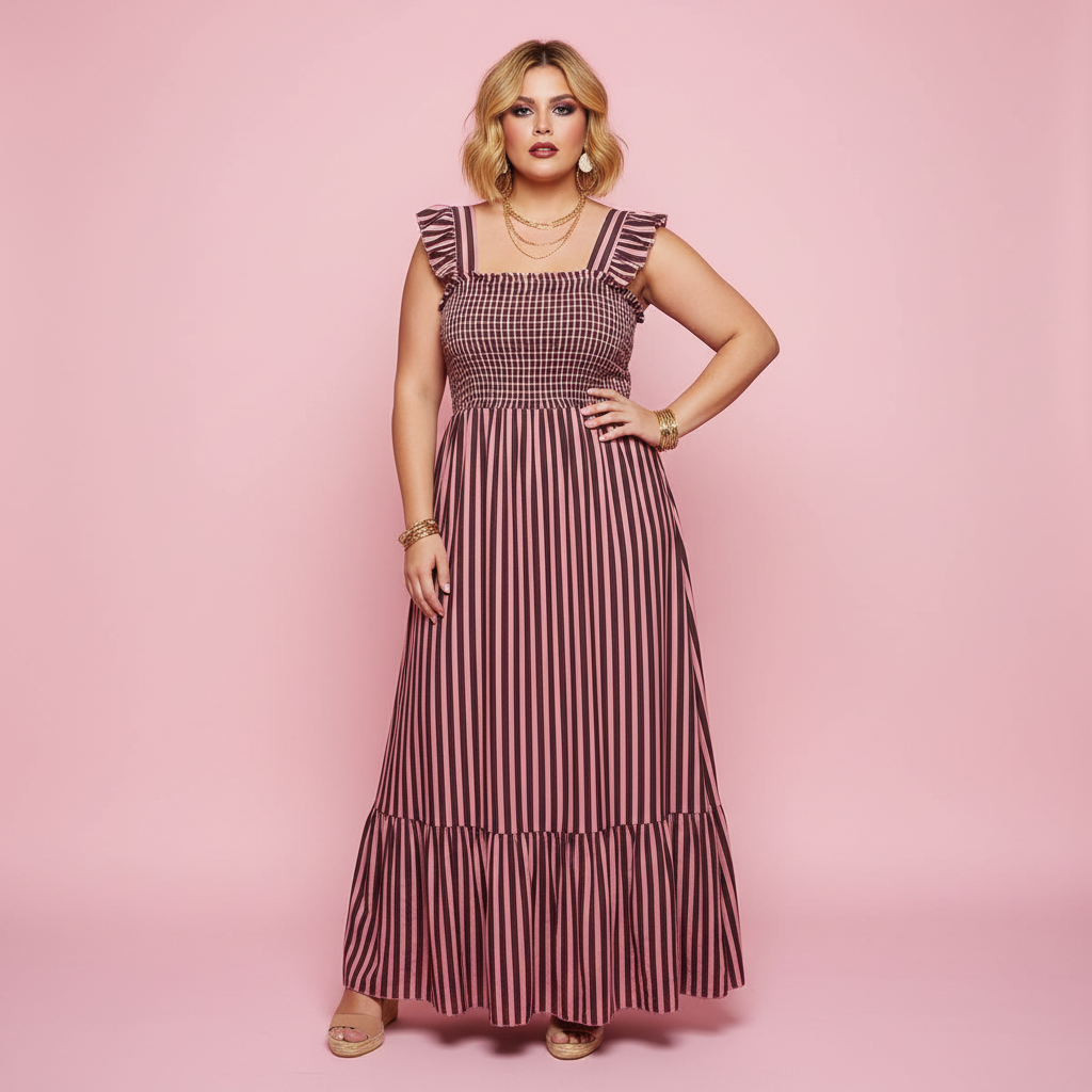 Vestido Capri Rosa - Paqui fondo rosa